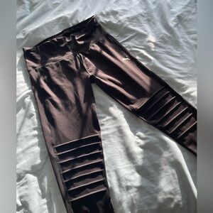 PUMA Women's Moto Tights Moisture Wicking Workout Active Wear - Black - XL